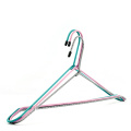 Colorful stripe metal rope hanger clothing rope covered shirt hanger for closet